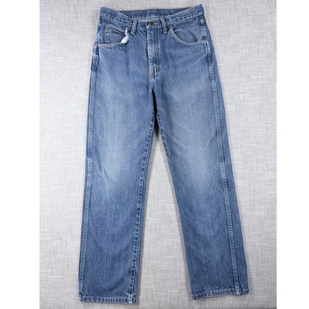 Rustler Mens Straight Leg Medium Wash Blue Denim Jeans 87633NV 33x32